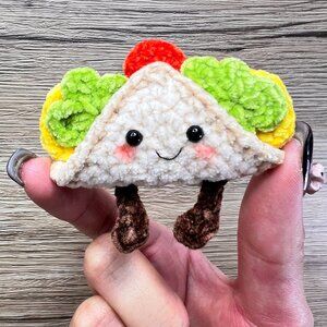 Handmade Amigurumi Crochet Taco Plushie